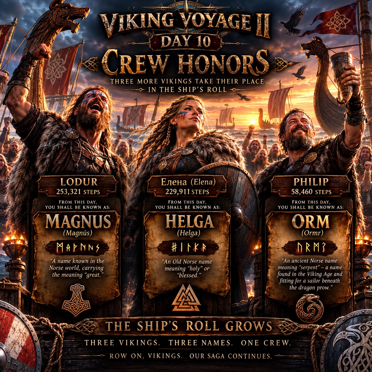Day 10 Crew Honors