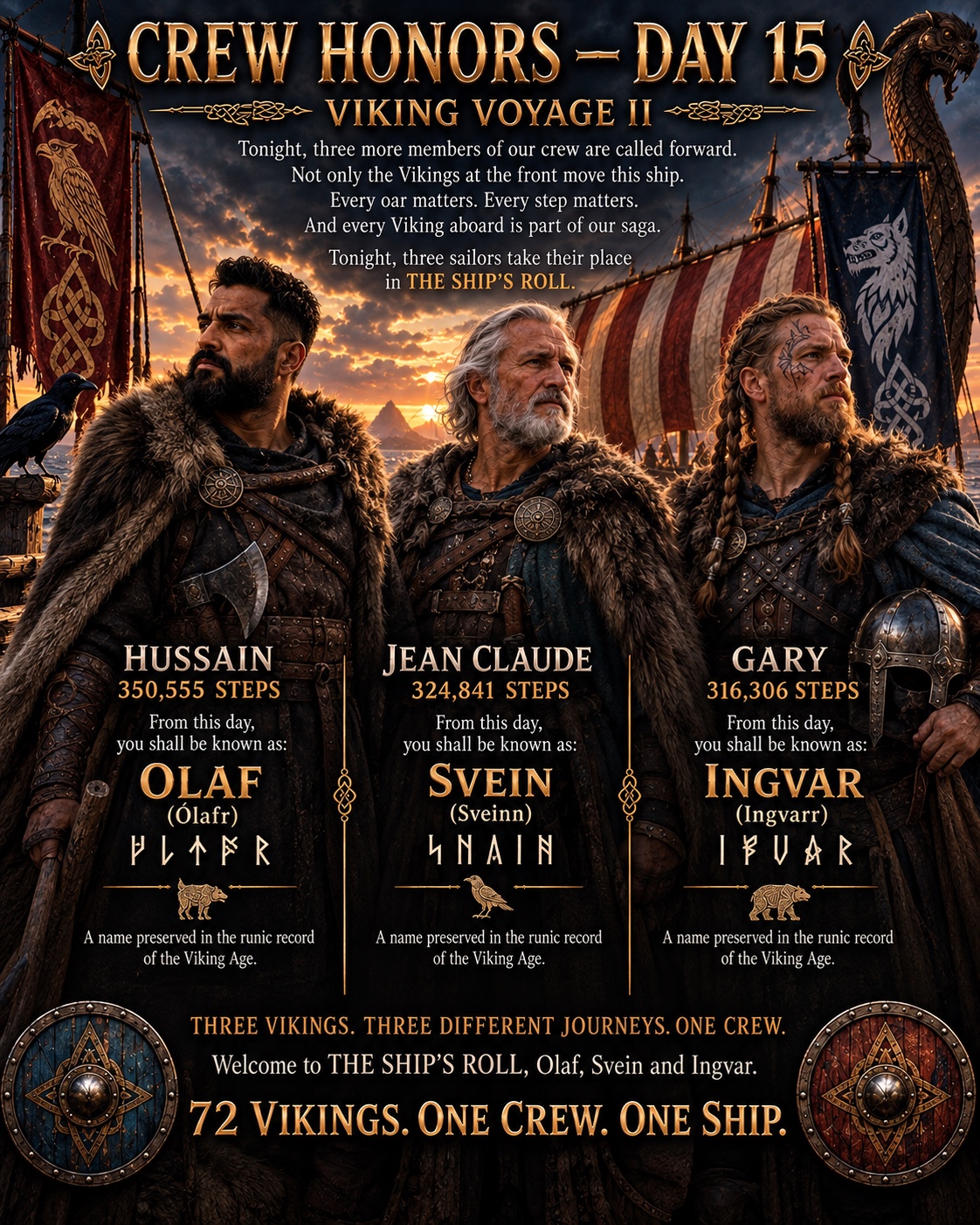 Day 15 Crew Honors