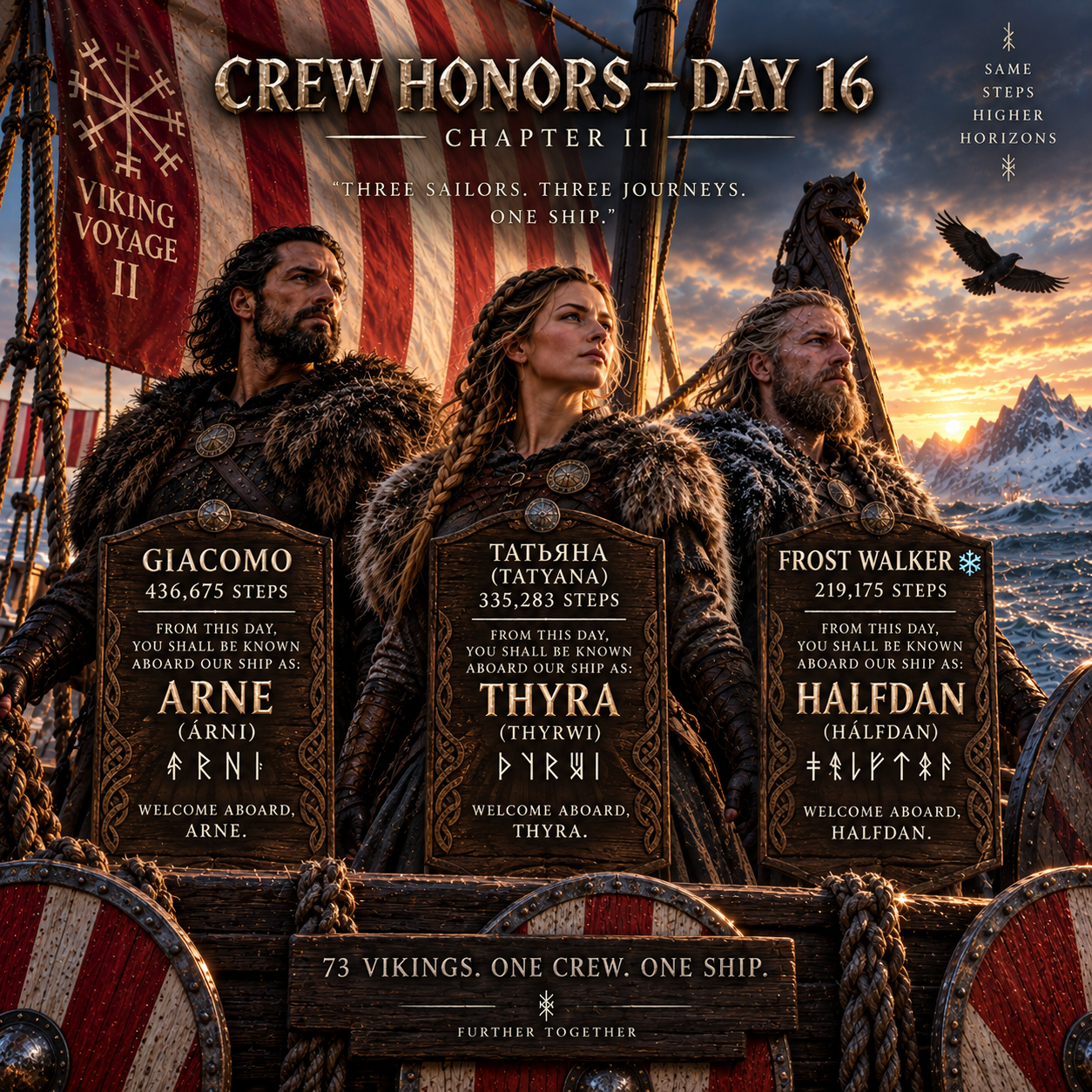 Day 16 Crew Honors
